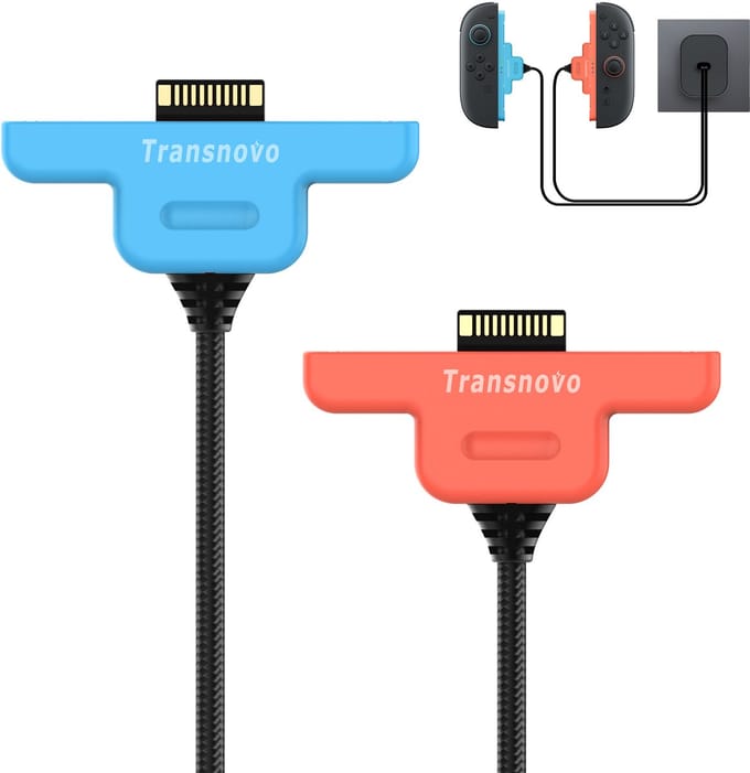Transnovo Joycon oplaadkabel magnetisch link geschikt voor Nintendo Switch 2 controller | Switch-controllers Joy con oplader 2 stuks | USB kabel charger | Console accessoires
