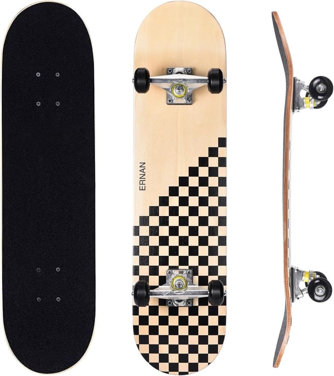 Compleet Skateboard voor Beginners - 80 x 20 cm, Double Kick Deck, Geschikt voor Volwassenen en Kinderen