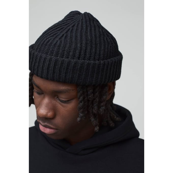 Geribbelde Micro Beanie | Black