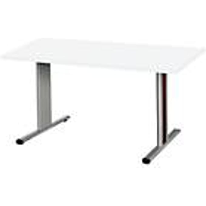 Schäfer Shop  Select Planova vergadertafel, rechthoekig, 1400 x 800 mm, wit, accentlijsten bordeaux-violet