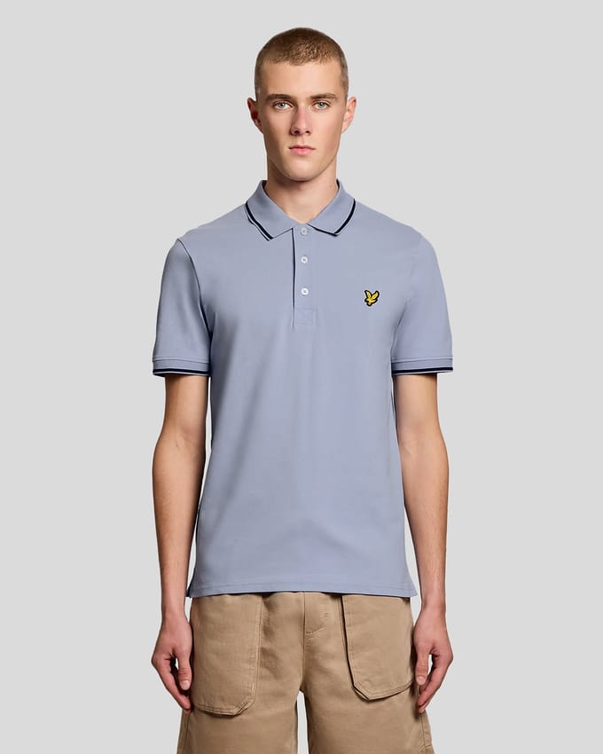 Lyle & Scott Tipped Polo Shirt Bubble Blue/Jet Black