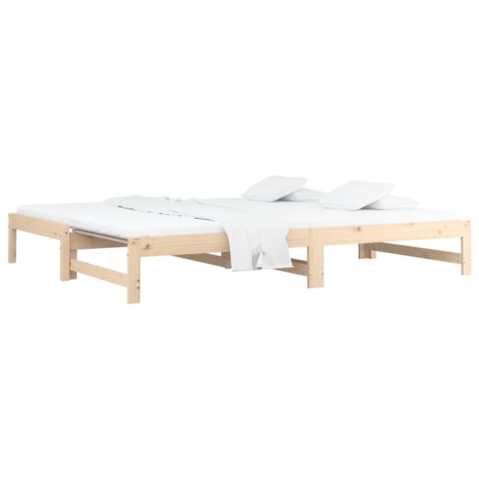 vidaXL - Slaapbank - uitschuifbaar - massief - grenenhout - 2x(90x190) - cm