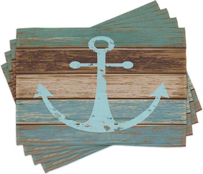 New Bed Set van 4 Placemats voor Eettafel, Wasbare Stof met Antislip Achterkant