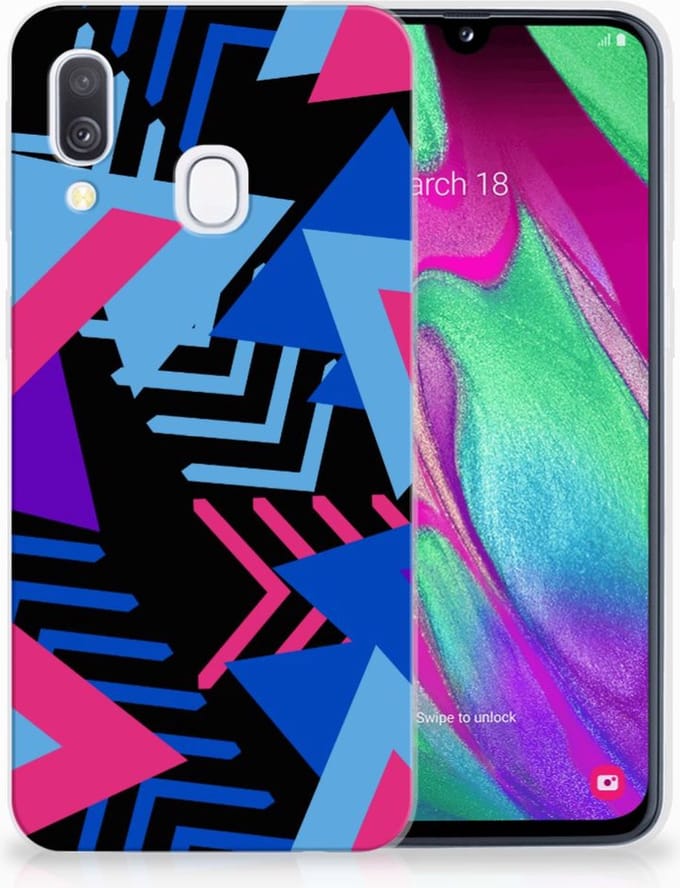Samsung Galaxy A40 TPU Hoesje Funky Triangle