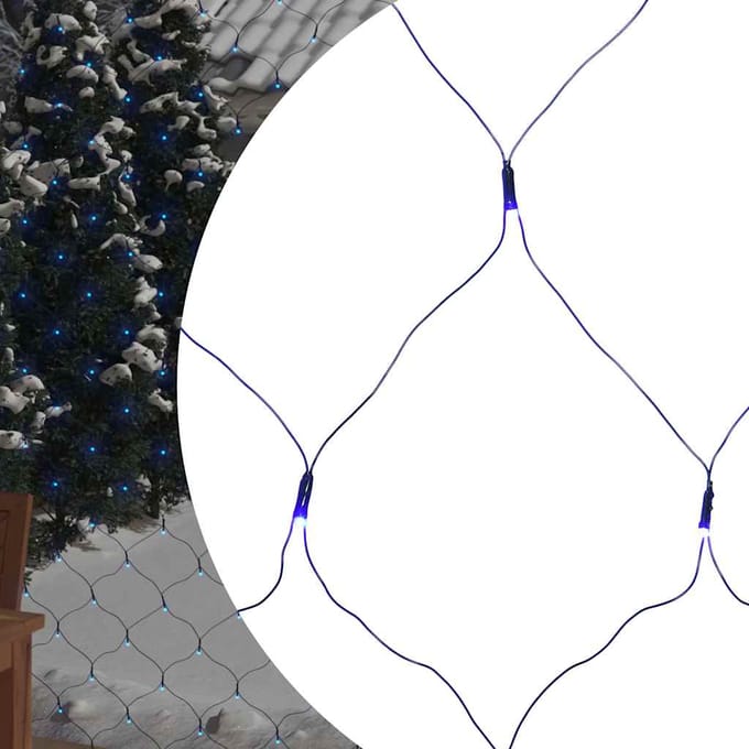 vidaXL Kerstnetverlichting 306 LED's binnen en buiten 3x3 m blauw