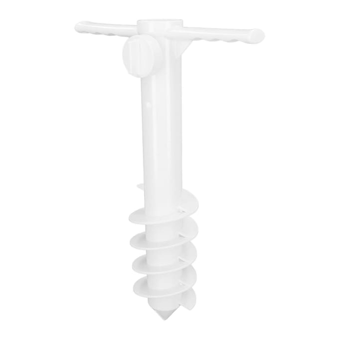 Strandparasol Zandanker Multifunctionele Veilige Parasolhouder Standaard met 5 Spiraalschroeven voor Strand white