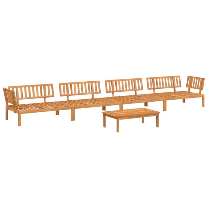 vidaXL - 5-delige - Loungeset - pallet - massief - acaciahout