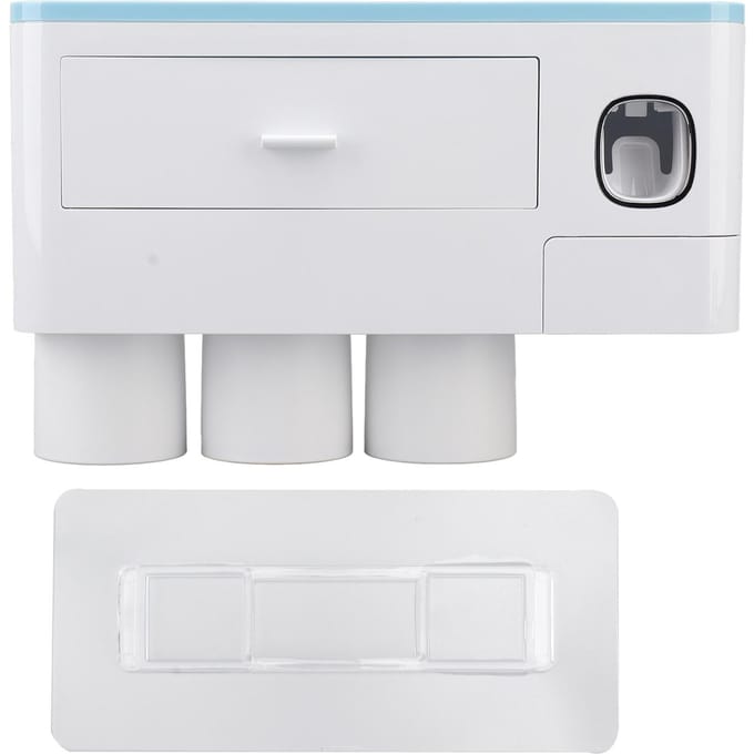 Tandpastadispenser Wandmontage Tandpastadispenser Knijperkit voor Badkameraccessoires Drie white