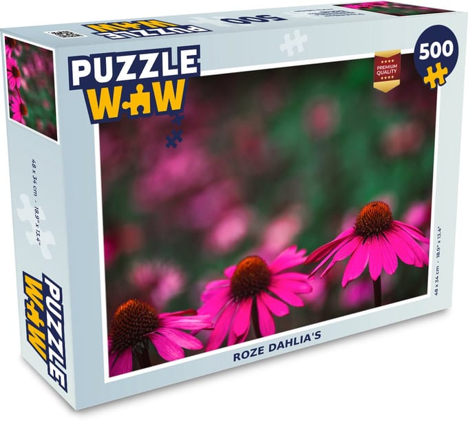 Puzzel Roze dahlia's - Legpuzzel - Puzzel 500 stukjes