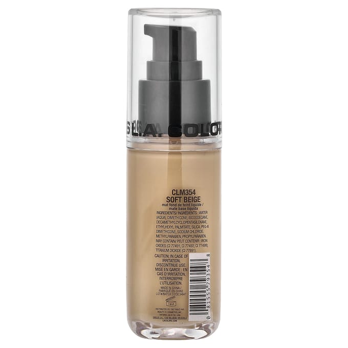 LA. Colors Truly Matte Foundation, CLM354 Zacht Beige, 40ml (1.35fl oz) beige