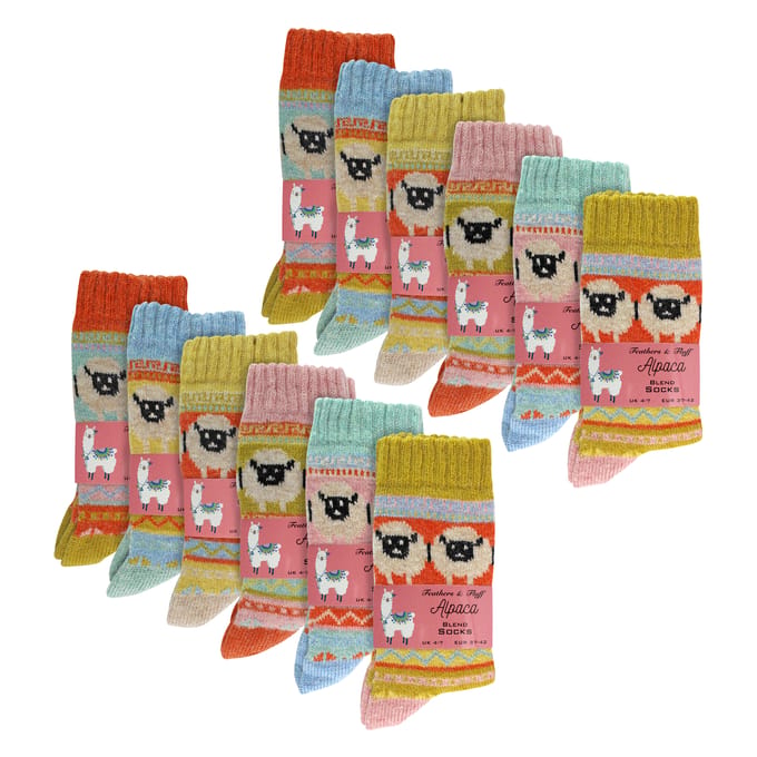 Dames 12-pack Alpaca Sokken met Schapenpatroon