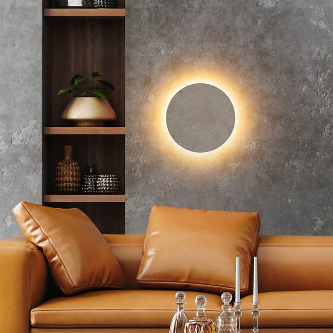 Globo LED wandlamp Jillian, mat wit, Ø 30 cm, steen