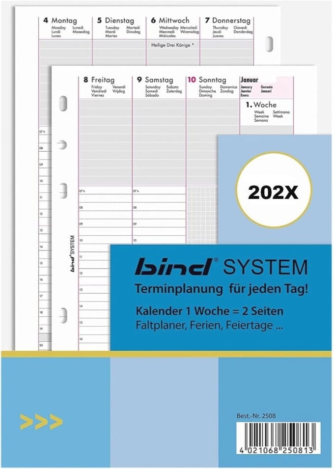 Kalender 2025 DIN A5 Weekagenda 2 Pagina's