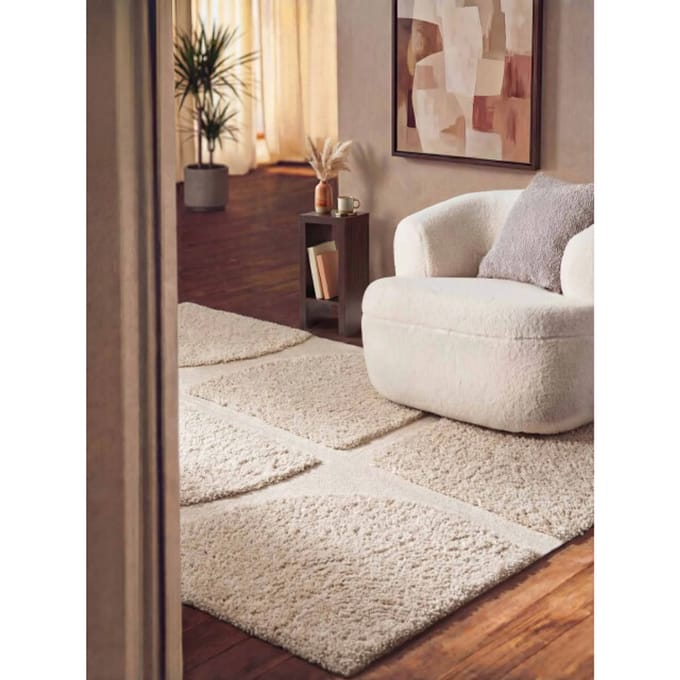 Ted Baker Lambeth hoogpolig vloerkleed Jasper Crème - 120 x 180 cm - (S)
