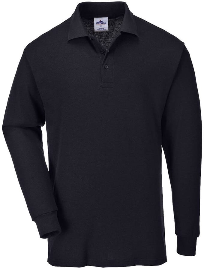 Portwest Poloshirt lange mouw B212 - Zwart - M