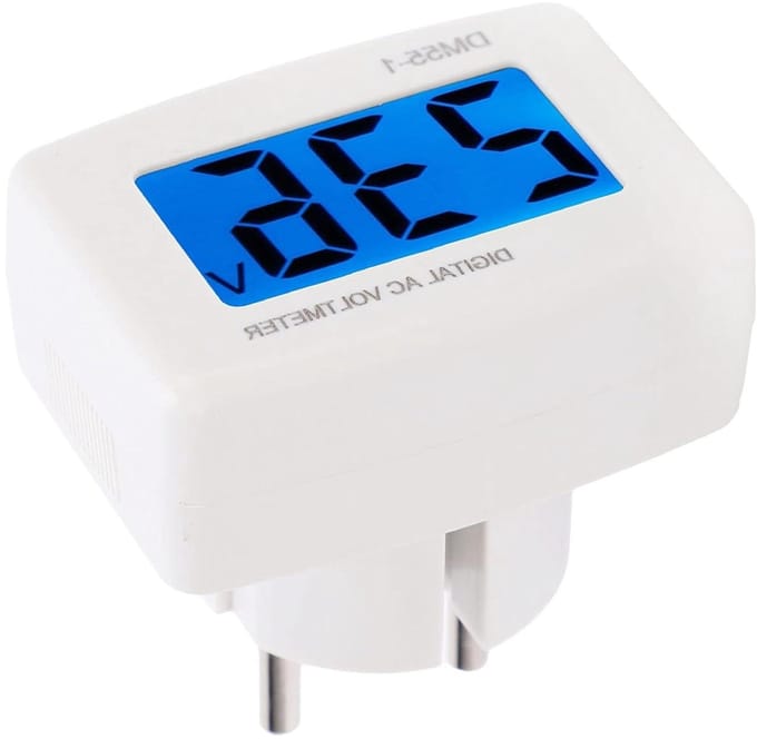 Digitale Spanningsmeter - Voltmeter Energie - Elektrische Systemen Controleren - Groot LCD Display - 1 Eenheid - Wit