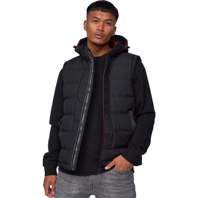 Crosshatch Heren Kampnew Gilet met reliëf (Zwart)