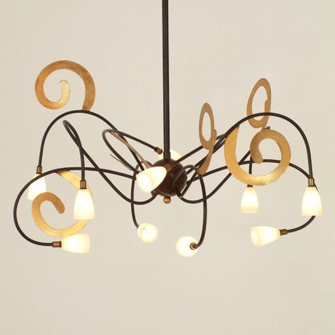 Holländer Extravagante LED hanglamp Lunapark, bruin-goud