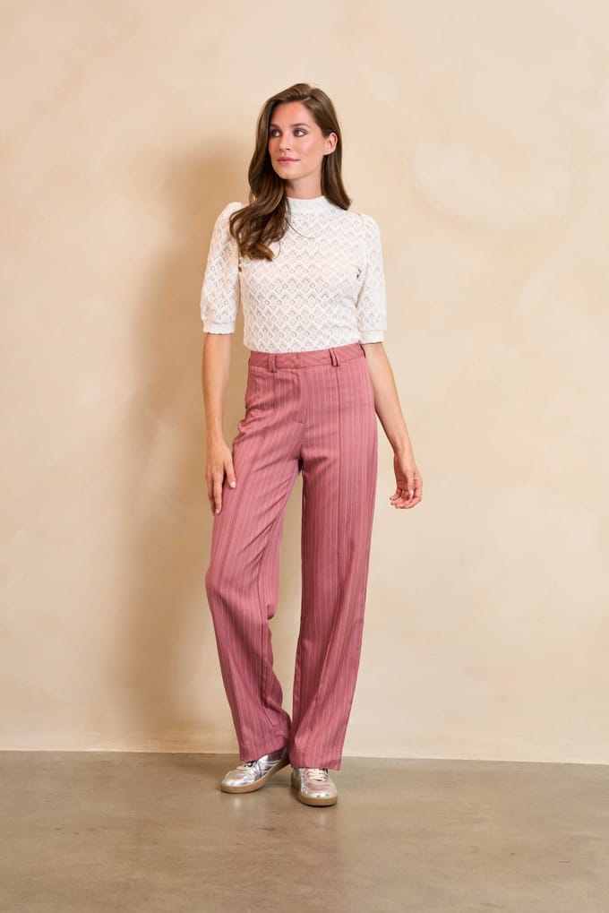 Lofty Manner T-shirt Top Mire Ra05 115 Ecru Dames Maat - XS