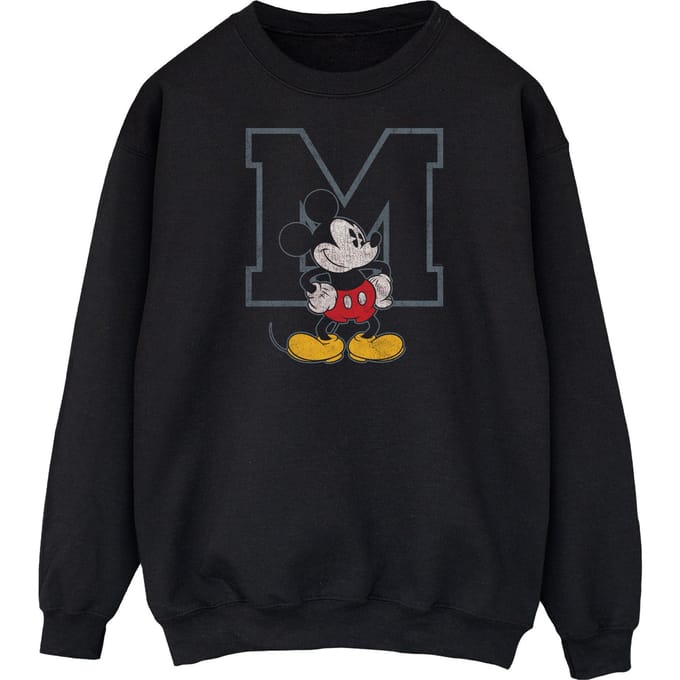 Disney Heren Classic M Mickey Mouse Sweatshirt (Zwart)