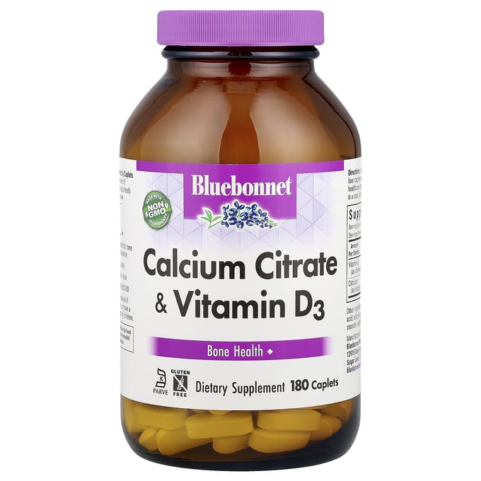 Bluebonnet Nutrition, Calciumcitraat met Vitamine D3, 180 Capsules