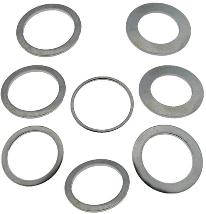 Cirkelzaagblad Reductieringen - Adapter Ringen - Zaagblad Aanpassen - Set van 8 stuks - Diverse Maten - Zilver