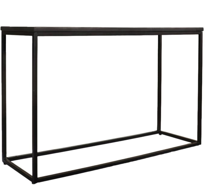 Bijzettafel 120cm duurzaam mangohout zwart Osso industrieel side table