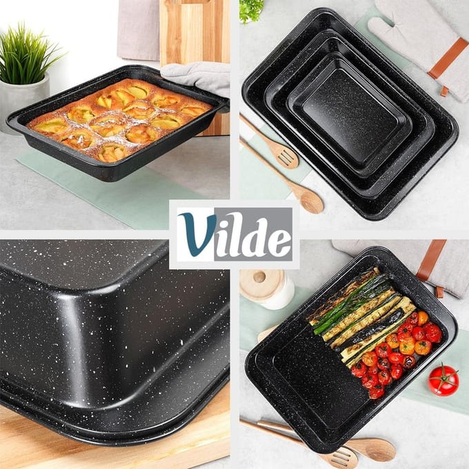 Braadslede Graniet 28x19 / 37,5x25,5 cm 2 stuks - Ovenschaal - Braadpan