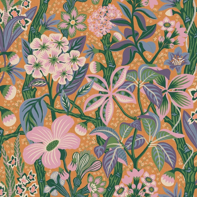 Boråstapeter Vliesbehang 2079 - Swedish Designers - Botanisch Oranje - 49cm x 10.05m
