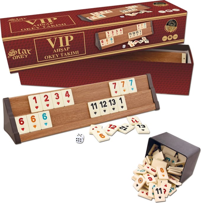 Rummy - Okey - Hout - VIP - Rummi - Bordspel - Okey Takimi