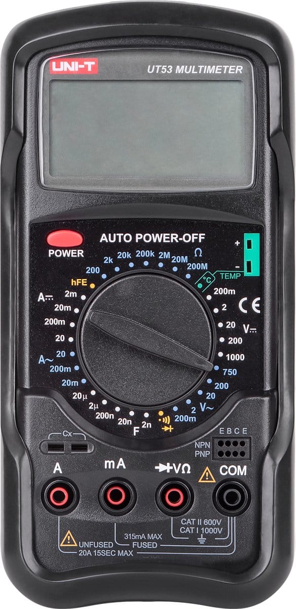 UNI-T UT53 - Multimeter - Reikwijdte Meting - Ergonomisch Ontwerp