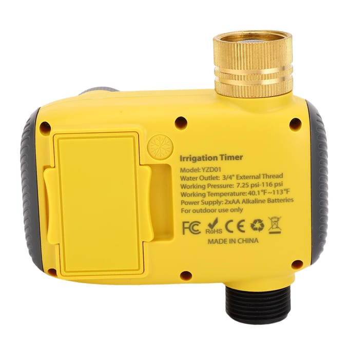 Sproeier Timer met Messing Inlaat Programmeerbare Slangtimer voor Tuin Gazon IP55 Waterdicht Regenvertraging gray
