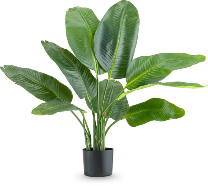 Easyplants | Kunstplant Strelitzia Real Touch Deluxe 90 cm | Zijde | Strelitzia | Groen