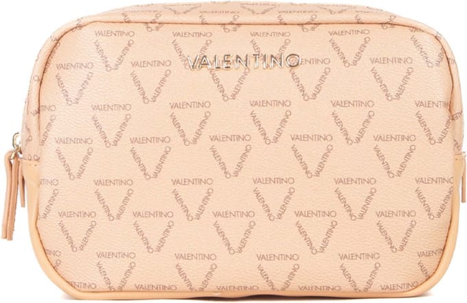 VALENTINO Toilettas Lady Re Soft Cosmetic Case Beige / Multicolor Lichtbruin
