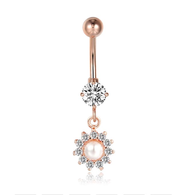 Cilla Navelpiercing met Hangertje - Zon Rose Goudkleurig