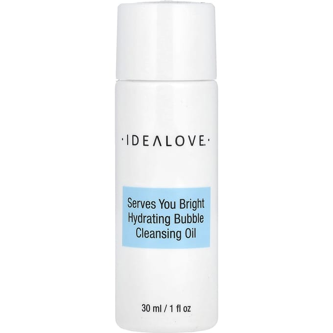 Idealove, Serves You Bright Hydrating Bubble Cleansing Oil, Sample Size, 1 fl oz (30 ml) white
