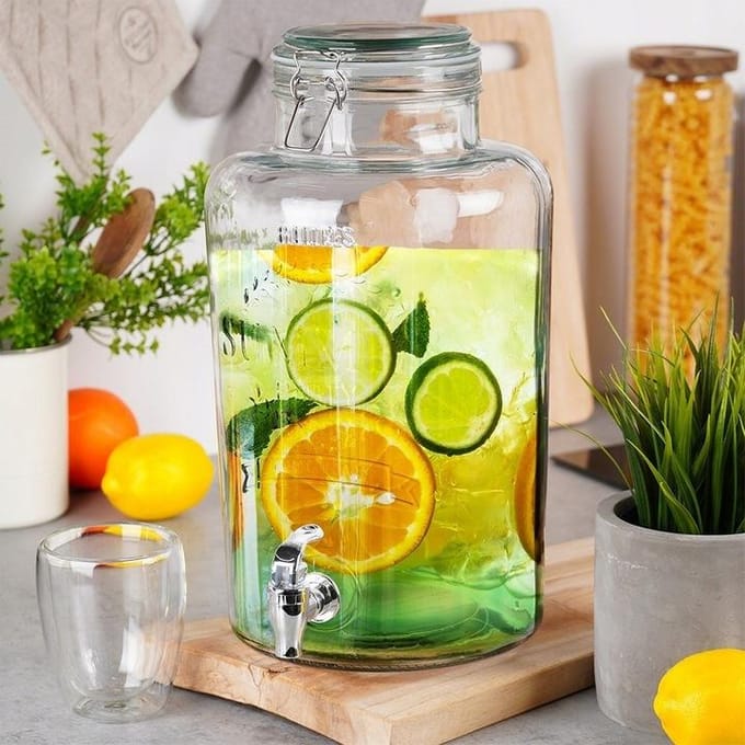 Drankdispenser met Kraan Glas 8 l - Kraantje - Limonadetap - Drank Dispenser - Limonadedispenser - Kan - Karaffe