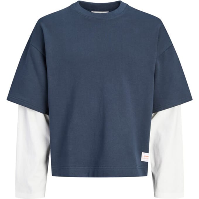 JACK&JONES JUNIOR JCOECHO DOUBLE LAYERED SWEAT CN JNR Jongens Trui - Maat 176
