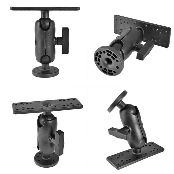 Draagbare kajak Fishfinders-houder Fishfinder Ball Mount Base 360 ​​graden draaibare Fishfinder Mount Fish zwart