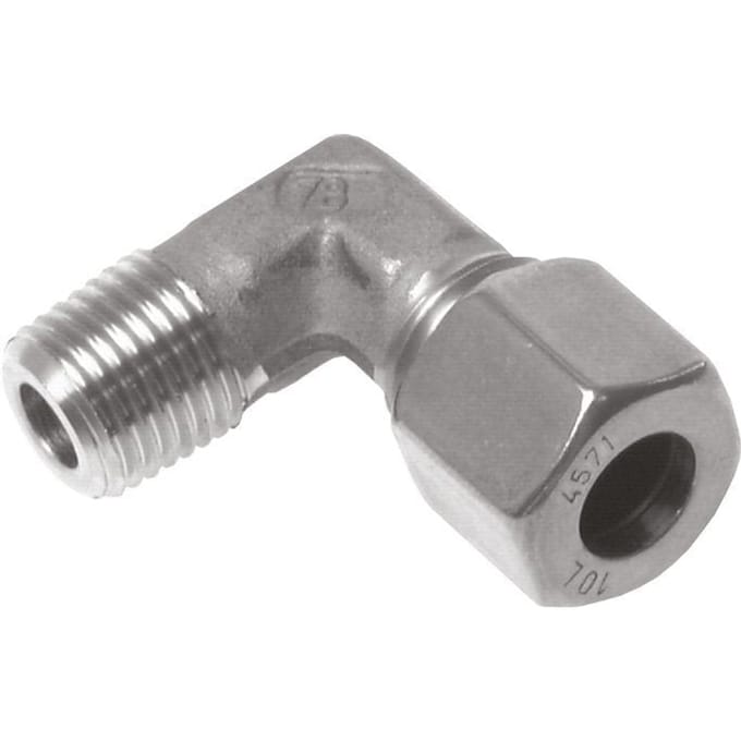 15L & M18x1.5 (con) RVS L-Vorm Knelfitting Buitendraad 315bar ISO 8434-1 - F2BEX