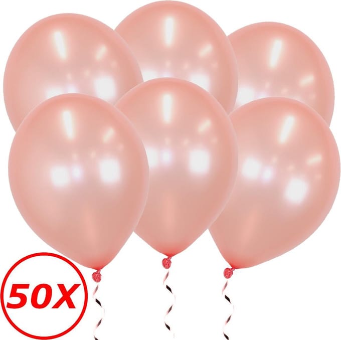 Roségouden Ballonnen Feestversiering Verjaardag 50st Metallic Roségoud Ballon