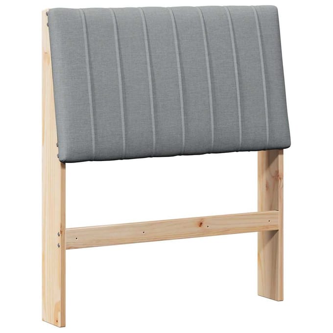 vidaXL Gestoffeerd hoofdbord Lichtgrijs 75 cm Massief grenenhout