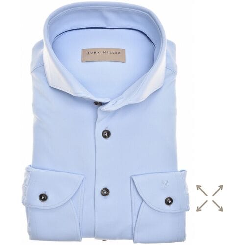 John Miller Overhemd Slim Hyperstretch Uni Licht Blauw / male
