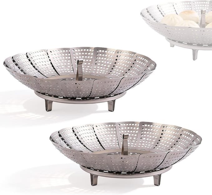 Instelbare Stoominzet - Roestvrij Staal - 18 cm - 27 cm - Voor Groenten en Vis