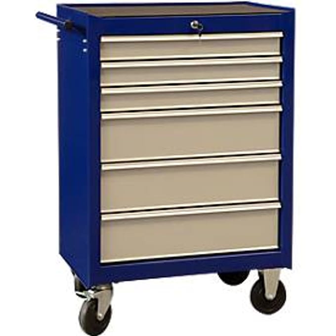 Werkplaatswagen Projahn ECOBlue, met wielen, 400 kg belastbaar, 6 vakken
