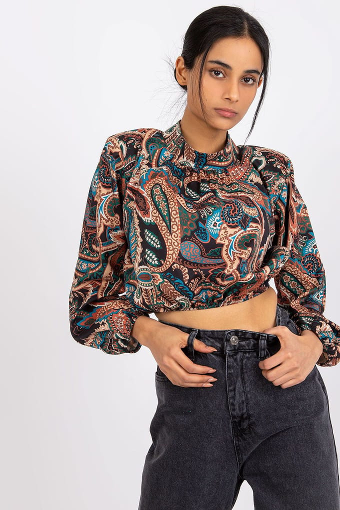 Paisley Luxe Blouse - Brown / One Size
