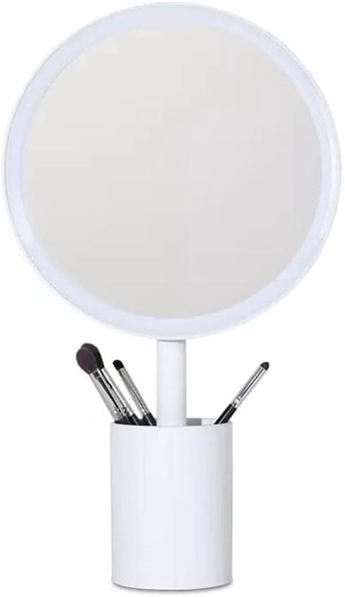 Make-up Spiegel - Bureau Spiegel - Dagelijkse Verzorging - Met Opbergruimte - 36 cm Hoog - Wit