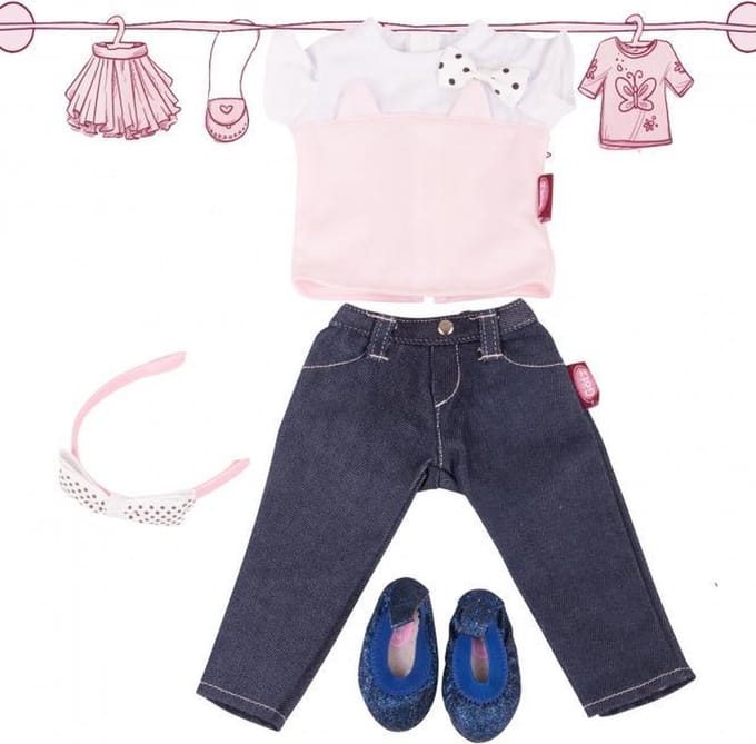 Götz poppenkleding combi denim kat voor XM (36cm) serie
