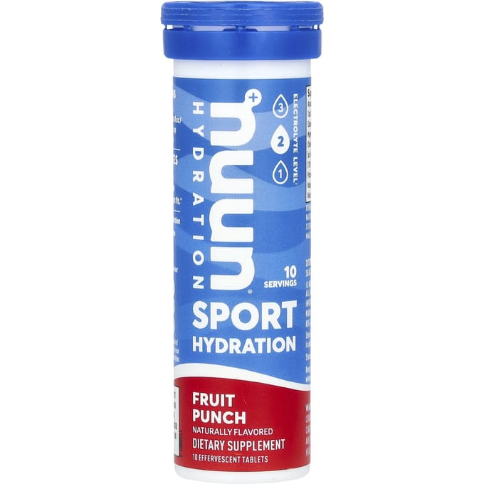 Nuun, hydratation sportive, boisson effervescente électrolytique, saveur punch aux fruits, 10 comprimés