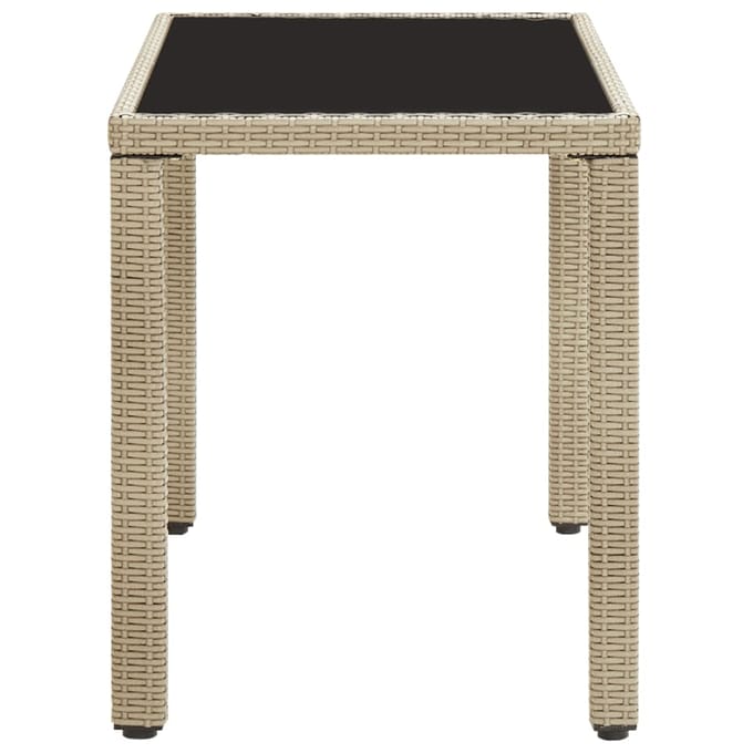 vidaXL - Tuintafel - 123x60x74 - cm - poly - rattan - beige